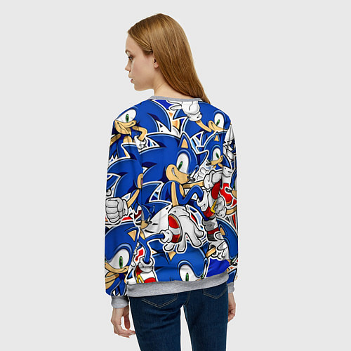 Женский свитшот SONIC ПАТТЕРН СОНИК / 3D-Меланж – фото 4