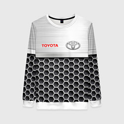 Свитшот женский Toyota Стальная решетка, цвет: 3D-белый