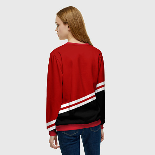Женский свитшот Chicago Blackhawks, NHL / 3D-Красный – фото 4