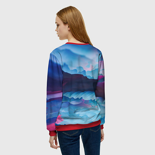 Женский свитшот Грозовые мазки / 3D-Красный – фото 4