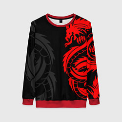 Свитшот женский КРАСНЫЙ ДРАКОН ТАТУ RED DRAGON TATTOO, цвет: 3D-красный