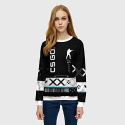 Свитшот женский Поток информации СS:GO, цвет: 3D-белый — фото 2