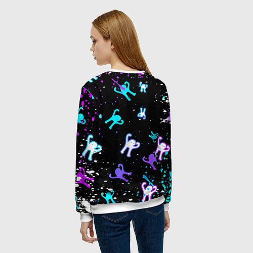 Женский свитшот КОТ ЪУЪ СЪУКА NEON / 3D-Белый – фото 4