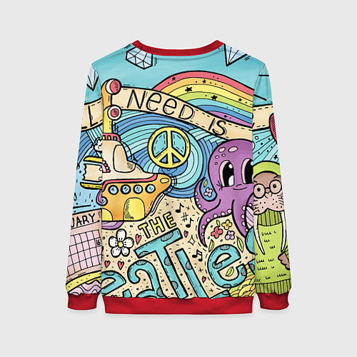 Женский свитшот All you need is The Beatles / 3D-Красный – фото 2