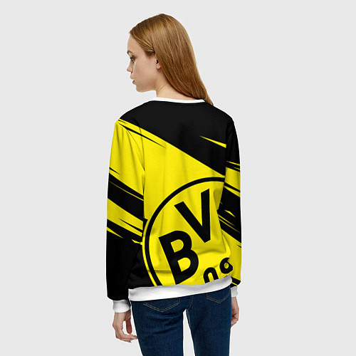 Женский свитшот BORUSSIA BVB 09 LOGO / 3D-Белый – фото 4