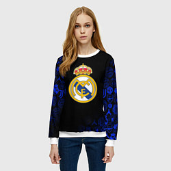 Свитшот женский РЕАЛ МАДРИД ЛОГОБОМБИНГ, цвет: 3D-белый — фото 2