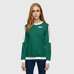 Свитшот женский Как в Игре в Кальмара Игрок 067 Кан Се-бёк, цвет: 3D-белый — фото 2