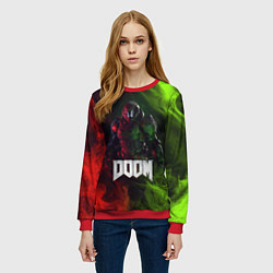 Свитшот женский Doomguy Doom, цвет: 3D-красный — фото 2