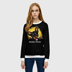 Свитшот женский Пинчер Miniature Pinscher, цвет: 3D-белый — фото 2