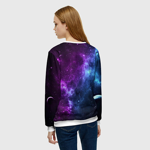 Женский свитшот NEON GALAXY НЕОНОВЫЙ КОСМОС / 3D-Белый – фото 4