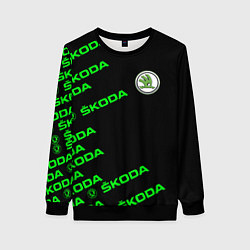 Свитшот женский SKODA LINE LOGO STYLE GREEN, цвет: 3D-черный