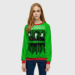 Свитшот женский Green day is here, цвет: 3D-красный — фото 2