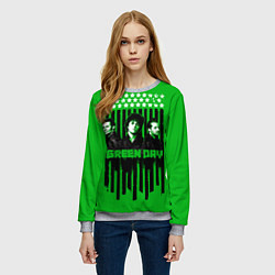 Свитшот женский Green day is here, цвет: 3D-меланж — фото 2