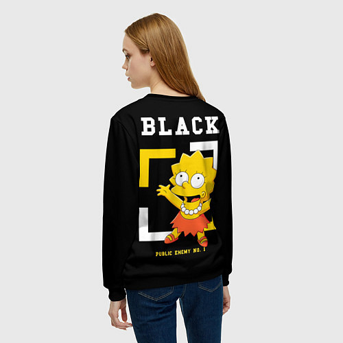Женский свитшот БАР И ЛИЗА СИМПСОНЫ х ON BLACK / 3D-Черный – фото 4
