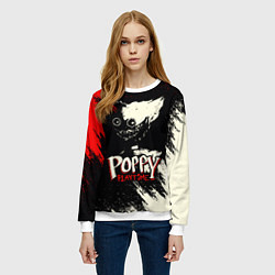 Свитшот женский Poppy Playtime: Red & Black, цвет: 3D-белый — фото 2