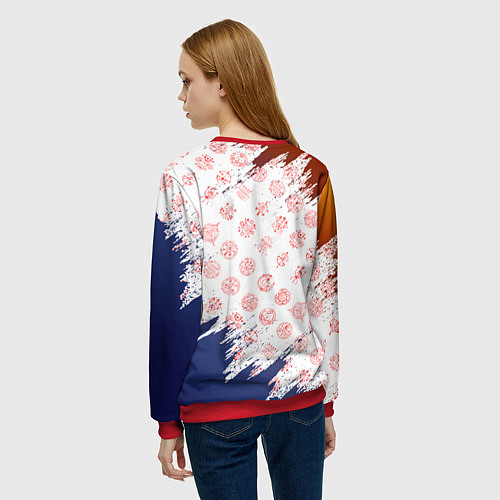 Женский свитшот RUNES DOOM LOGO / 3D-Красный – фото 4