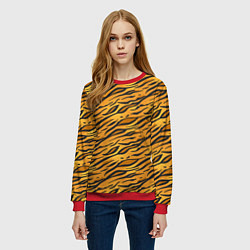 Свитшот женский Тигровый Окрас Tiger, цвет: 3D-красный — фото 2
