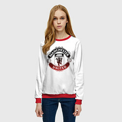 Свитшот женский Манчестер Юнайтед - гордость и слава, цвет: 3D-красный — фото 2
