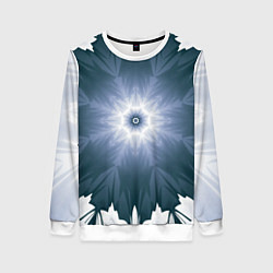 Женский свитшот Снежинка Абстракция Синий