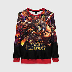 Свитшот женский LEAGUE OF LEGENDS НЕОН БРЫЗГИ КРАСОК, цвет: 3D-красный
