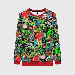 Свитшот женский МАЙНКРАФТ ВСЕ ГЕРОИ И ПРЕДМЕТЫ, цвет: 3D-красный