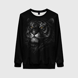 Свитшот женский Голова хищного тигра, цвет: 3D-черный