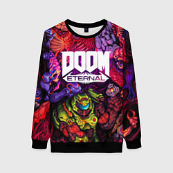 Свитшот женский DOOM ETERNAL ПАЛАЧ РОКА DOOM SLAYER, цвет: 3D-черный