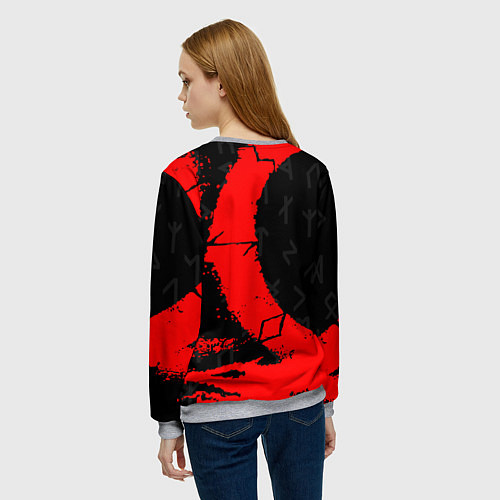Женский свитшот GOD OF WAR СИМВОЛ КРАТОСА / 3D-Меланж – фото 4