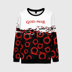 Свитшот женский God of War Logo Pattern, цвет: 3D-черный