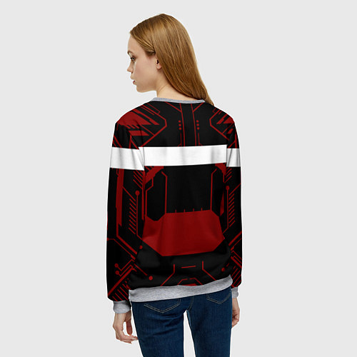 Женский свитшот Metroid Dread Black Red Logo / 3D-Меланж – фото 4