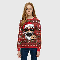 Свитшот женский Bad Santa Плохой Санта, цвет: 3D-красный — фото 2