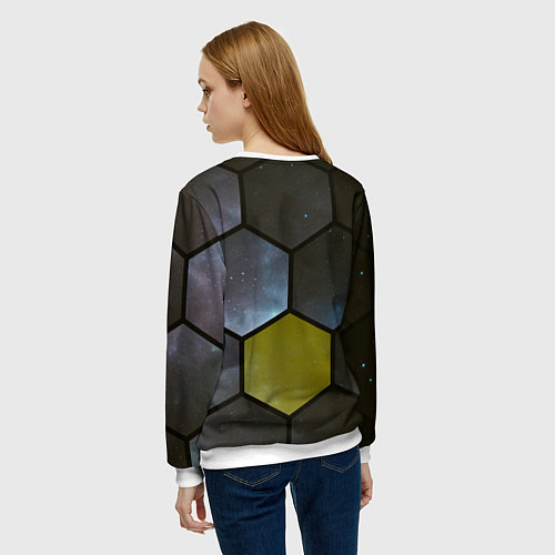 Женский свитшот JWST space cell theme / 3D-Белый – фото 4