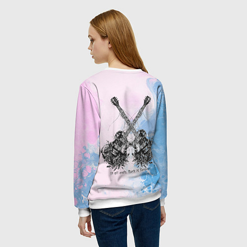 Женский свитшот Все кончается Рок вечен / 3D-Белый – фото 4