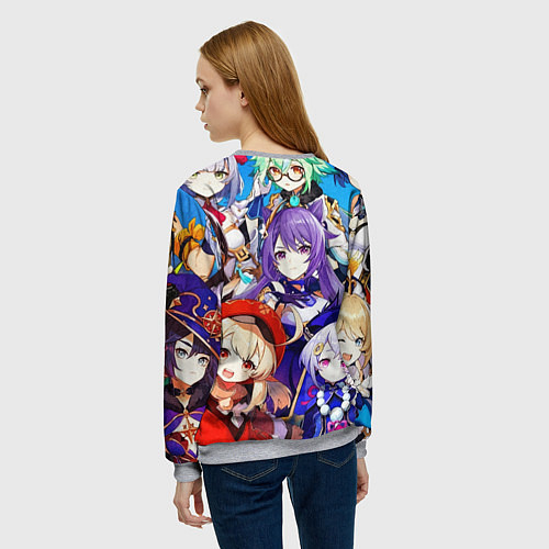 Женский свитшот ГЕРОИ ИГРЫ GENSHIN IMPACT / 3D-Меланж – фото 4