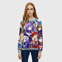 Свитшот женский ГЕРОИ ИГРЫ GENSHIN IMPACT, цвет: 3D-меланж — фото 2