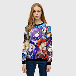 Свитшот женский ГЕРОИ ИГРЫ GENSHIN IMPACT, цвет: 3D-черный — фото 2