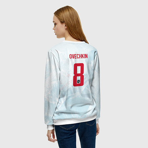 Женский свитшот Washington Capitals Ovi8 Ice theme / 3D-Белый – фото 4