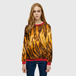 Свитшот женский Шкура тигра 2022, цвет: 3D-красный — фото 2