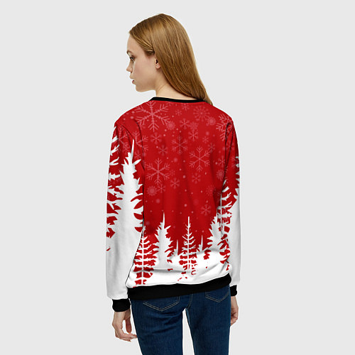 Женский свитшот Merry Christmas Новогодний шар / 3D-Черный – фото 4