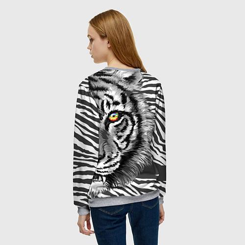 Женский свитшот Голова тигра 22 / 3D-Меланж – фото 4