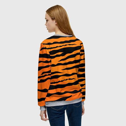Женский свитшот Шкура тигра вектор / 3D-Меланж – фото 4