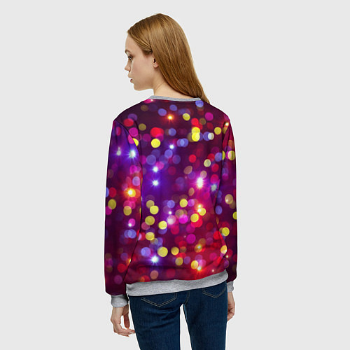 Женский свитшот ПРАЗДНИЧНЫЕ ОГОНЬКИ НОВЫЙ ГОД 2022 / 3D-Меланж – фото 4