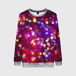 Свитшот женский ПРАЗДНИЧНЫЕ ОГОНЬКИ НОВЫЙ ГОД 2022, цвет: 3D-меланж