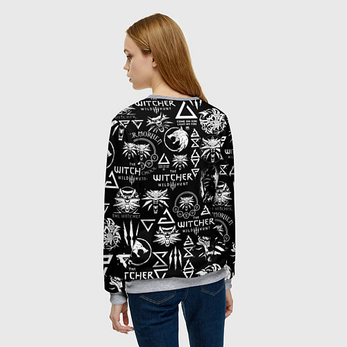 Женский свитшот ВЕДЬМАК ЛОЛГОБОМБИНГ THE WITCHER / 3D-Меланж – фото 4