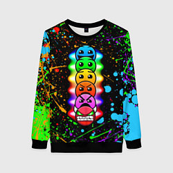 Свитшот женский Geometry Dash: Splashes of Paint, цвет: 3D-черный