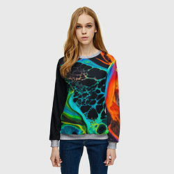 Свитшот женский Огни большого города, цвет: 3D-меланж — фото 2