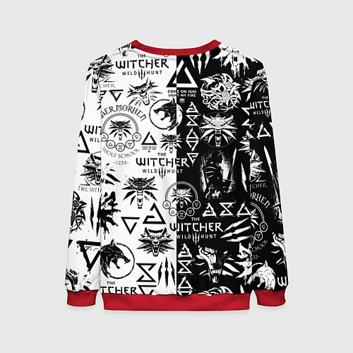 Женский свитшот THE WITCHER LOGOOMBING ВЕДЬМАК ПАТТЕРН / 3D-Красный – фото 2
