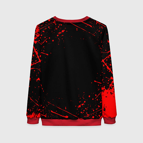 Женский свитшот DOTA 2 PUDGE, БРЫЗГИ КРАСОК / 3D-Красный – фото 2