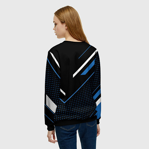 Женский свитшот HONDA, ХОНДА ГЕОМЕТРИЯ / 3D-Черный – фото 4