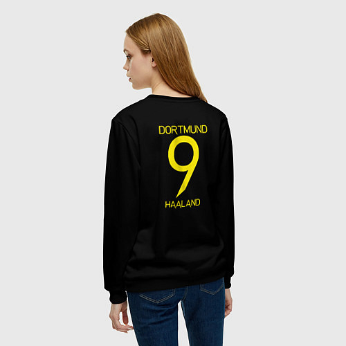 Женский свитшот Haaland 9 - Borussia Dortmund / 3D-Черный – фото 4